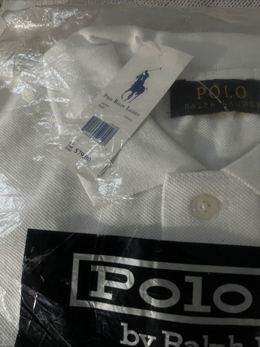 Polo by Ralph Lauren White Men's Polo Shirt with Navy Pony - Picture 2 of 4